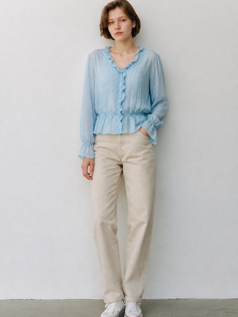 NWT i.e. Bell Cuffed Long Sleeve Blouse Size: 14